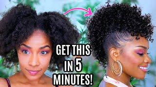 EASY Curly FroHawk Tutorial in 5 min NaturalHair Hacks VERY DETAILED [upl. by Nan]