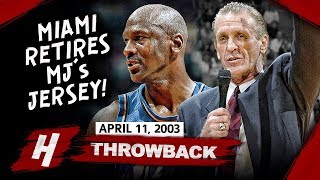 Miami Heat Retires MJs 23 Jersey Michael Jordan Full Highlights vs Heat 20030411  25 Points [upl. by Einnek238]