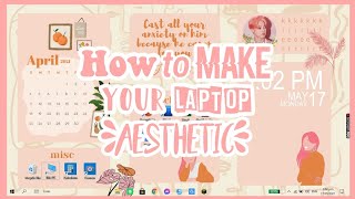 How to make your laptopdesktop aesthetic l Windows 10 customization [upl. by Danni]