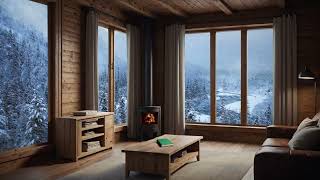 Winter Wonderland  Cozy Cabin Snow Storm amp Fireplace Ambience [upl. by Ingles]