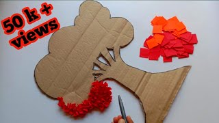 How To Make Beautiful Paper Tree Art  Diy Wallhanging Craft Ideas  Tree Craft [upl. by Aicilef671]