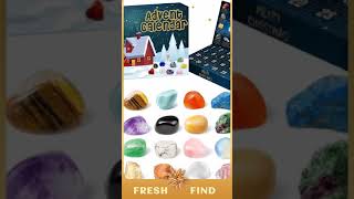 Advent Calendar Natural Crystal Gemstones Collection Box 24 Days Countdown Calendar Crystal Stone [upl. by Sutsugua]