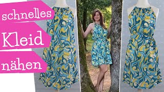 schnelles Sommerkleid ohne Schnittmuster nähen  1m Stoff  2 Styles  Nähanleitung  mommymade [upl. by Ulah814]