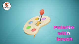 Paint Palette with brush Blender 3D Modeling video  Timelapse [upl. by Adnarb]