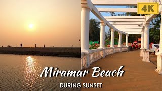 Miramar Beach During Sunset  Panjim January 2021  4K Goa India Walking Tour [upl. by Nylirehc]