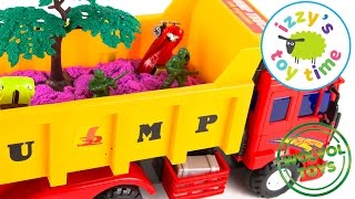 WolVol Big Dump Truck with Hot Wheels and Kinetic Sand Toys  Cars [upl. by Lauri]