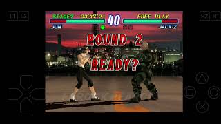 Tekken 2 on PS1 Emulator Android  Jun Kazama Playthrough [upl. by Yonatan]