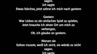 The Beatles  Yesterday Deutsche Übersetzung  German Lyrics [upl. by Zile]