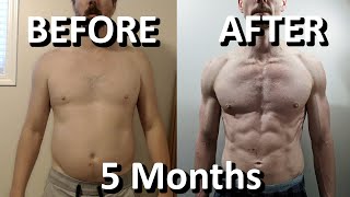 My 5 Month Natural Body Transformation  Dad Bod Fat to Fit [upl. by Eugine806]