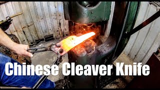 I Broke 2 Before Forging A Thin Slicey Chinese Cleaver Style Chef Knife Blacksmithing Knifemaking [upl. by Ettegdirb]