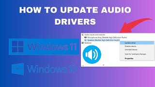 How to update Audio Drivers on Windows 1011  Update Realtek HD Audio Driver [upl. by Eitsrik]