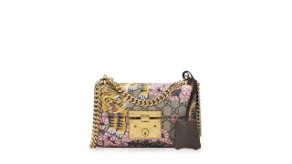 Gucci GG Supreme Bengal Padlock Small Shoulder Bag Beige Pink [upl. by Irrej]