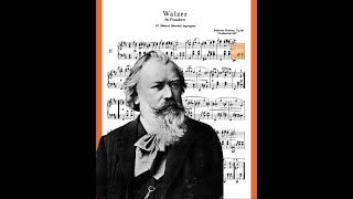 Brahms  Waltz Op 39 No 11  Animated Sheet Music [upl. by Inaj]