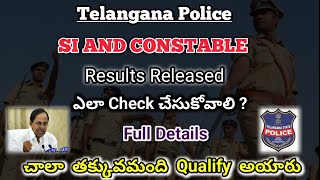 Telangana Police SI amp CONSTABLE Results Released Download OMRKEYRESULT [upl. by Malita]