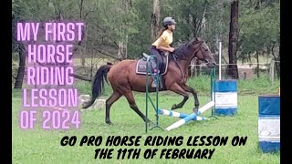 MY FIRST HORSE RIDING LESSON BACK  Baresaddle  jumping  HRT With Misty Dew [upl. by Callie631]