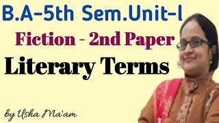 Literary Terms Fiction  ll paper BA5th Semester Unitl fully explained in Hindi by Usha mam [upl. by Sinnaoi]