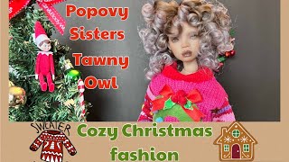 Popovy Sisters Tawny Owl  Cozy Christmas Fashion  wig restyle  cozy sweater and treats [upl. by Nellac]