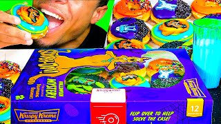 ASMR DONUTS AND MILK MUKBANG KRISPY KREME SCOOBY DOO MYSTERY PACK JERRY EATING SHOW NO TALKING [upl. by Amoreta]