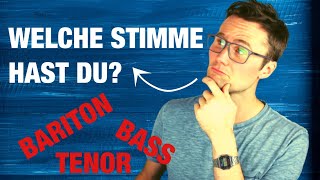 STIMMTEST Männer Was für eine Stimme habe ich Bass Bariton Tenor [upl. by Zebadiah]