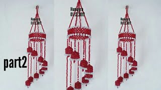 How to make beaded wind chime  Doorbell  Wall Hanging  পুতির ডোরবেল Crystal Jhumar  part 2 [upl. by Srini]