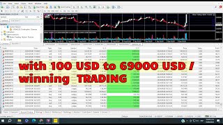 Trading Robot EA Automatic with 100 USD to 69000 USD  winning scalping TRADING strategy [upl. by Otinauj]