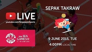 Sepak Takraw Mens Team Event Malaysia vs Singapore Day 4  28th SEA Games Singapore 2015 [upl. by Sheets]