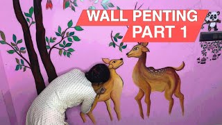 Beloveling Nature Wall Penting PART 1 wallpainting ArtisticPUJA7 [upl. by Edana]