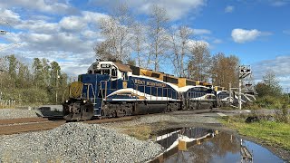 Land Cruise Rocky Mountaineer 609 Passenger Train  Surrey BC Canada 04OCT24 GP402 8017 Leading [upl. by Aivon31]