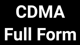 CDMA Full Form  CDMA  Full Form  CDMA Meaning [upl. by Cowey]