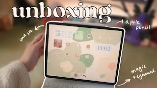 iPad Pro 2022 M2 Chip 129quot Unboxing  Calm ASMR Aesthetic  Accessories [upl. by Patterson922]