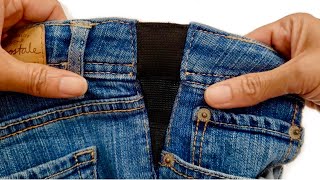 How to Make Your Jeans Bigger by Inserting Elastic  3 WAYS FROM VERY EASY TO PROFESSIONAL [upl. by Delphinia]