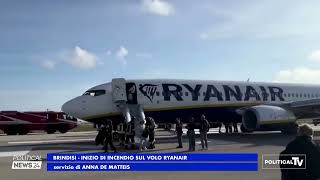 BRINDISI  inizio di incendio sul volo Ryanair [upl. by Ingrim]