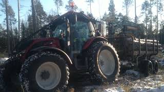 Valtra N134 Active with FTG Moheda M121 4WD M50 Crane [upl. by Ynavoeg]