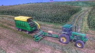 Chopping 3rd Crop Hay in Iowa  JD 4450 3970 Chopper 716a Wagons [upl. by Mcilroy]