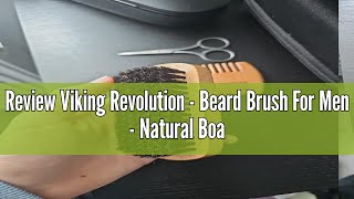 Review Viking Revolution  Beard Brush For Men  Natural Boar Bristle Brush And Dual Action Pear Woo [upl. by Launamme283]