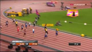 Usain Bolt INJURED in the LAST RACE of his CAREER  4x100 IAAF RELAY FINALS 2017 [upl. by Kameko161]