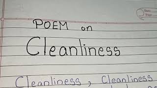 Poem on Cleanliness  Poetry Cleanliness in english [upl. by Perni328]