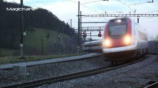 SBB Personenzüge am Bözbergtunnel mit RABe 523 Re 44 460 und ICN [upl. by Ayahsey]