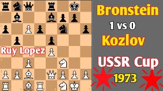 David Bronstein vs Vladimir N Kozlov  USSR Cup 1973 chess [upl. by Mainis722]