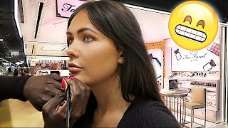 GETTING MY MAKEUP DONE AT A TOO FACED MAKEUP COUNTER  ItsSabrina [upl. by Hiltan659]