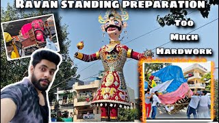 Ravan Standing Preparation 2024  Subhash Nagar mother dairy  Tagore garden  Dussehra 2024 [upl. by Alleirbag]