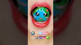 Asmr eating emoji🌈shorts subscribeshortsfeed viralshorts trending shortvideo [upl. by Ailec924]