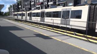 Oslo TBane Line 1 train arriving amp departing Holmenkollen [upl. by Nuahsyar906]