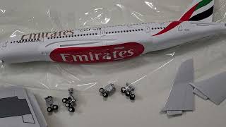 Emirates airbus A380800 1160 scale unbox and assemble [upl. by Gebler]