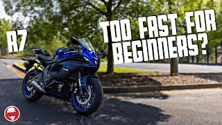 Is the Yamaha R7 a quotbeginner bikequot  R7 as FIRST BIKE [upl. by Hazen]