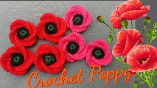 Crochet Tutorial Crochet Remembrance Poppy Badge [upl. by Qerat]