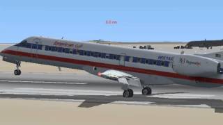 American Eagle ERJ145 landing at LAX FSX [upl. by Portland61]