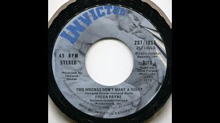 1973  Freda Payne  Two Wrongs Dont Make A Right [upl. by Adym]