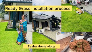 How to install Ready Natural grass in 5 hours  home lawn  home gardening beautifulhomes lawn [upl. by Lletnohs292]