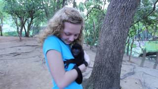 Holding a baby Howler Monkey in Roatan Honduras [upl. by Novia474]